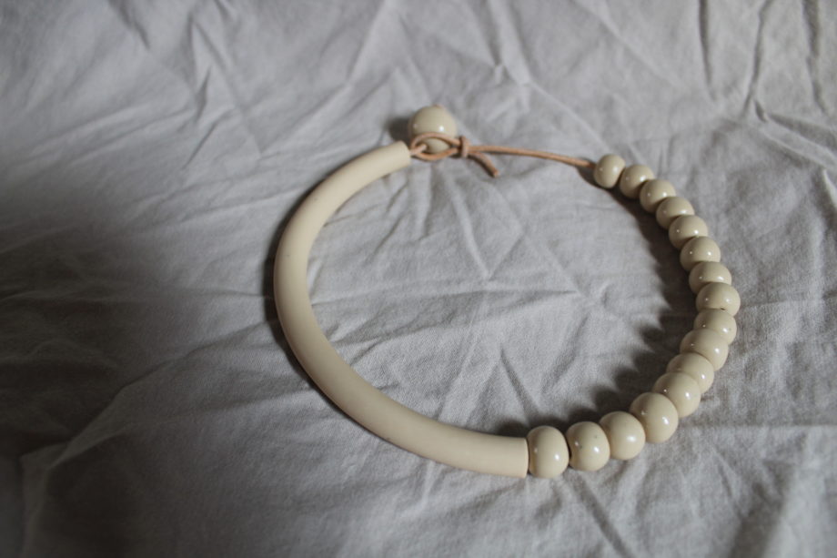 Handmade necklaces Agathe natural white hand sculpted by MadaM Schuster
